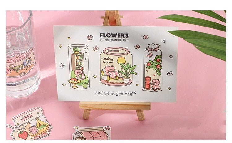 Cute animal stickers, scrapbook stickers, note book sticker